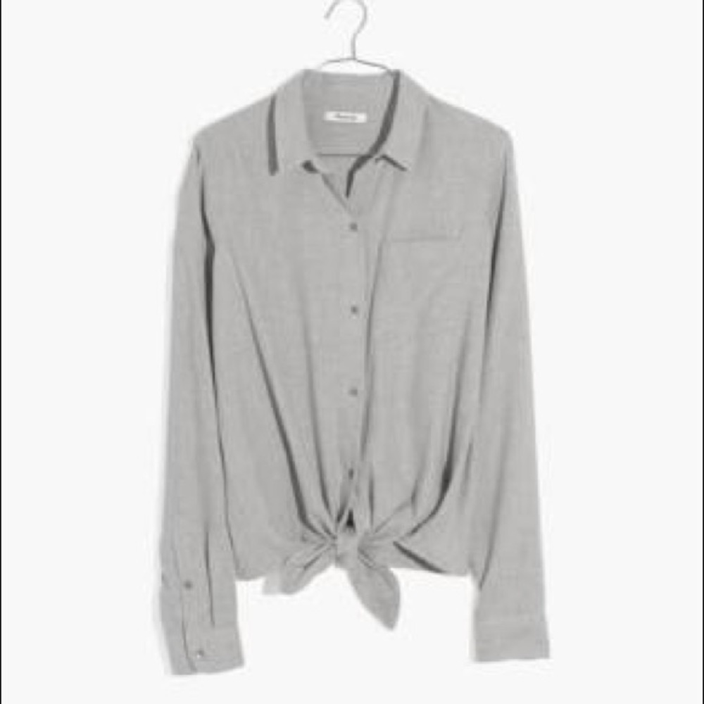 Flannel Tie-Front Shirt